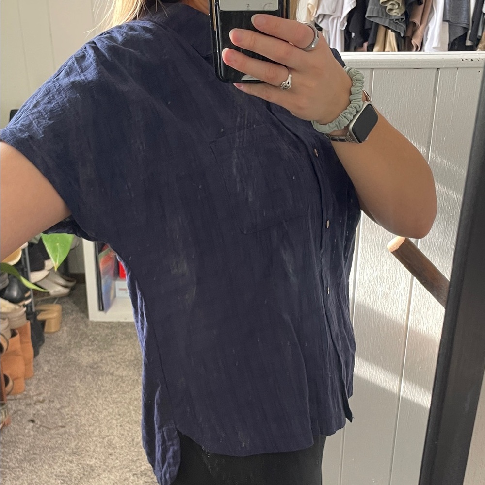 Navy Blue Women’s Blouse - Picture 3 of 13